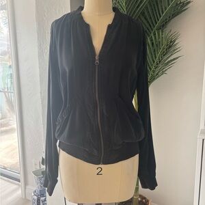 Chic Black Bomber Jacket
